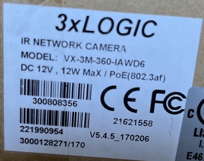 3xLOGIC VX-3M-360-IAWD6 IR Network Camera gallery