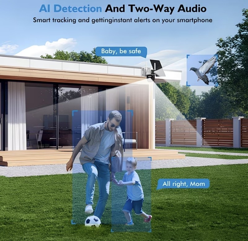 10x Zoom Dual Lens Solar Security Camera Outdoor, 360 Degrees, Wireless gallery