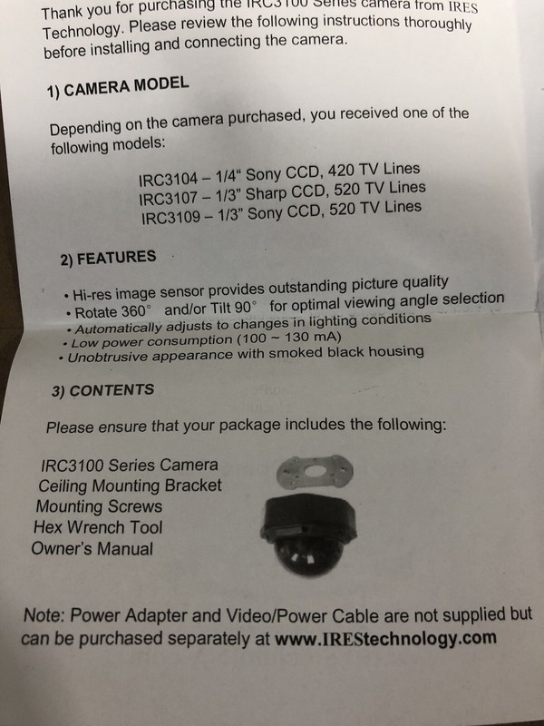 Indoor Color Dome Camera PLEASE READ DESCRIPTION BEFORE BUYING gallery