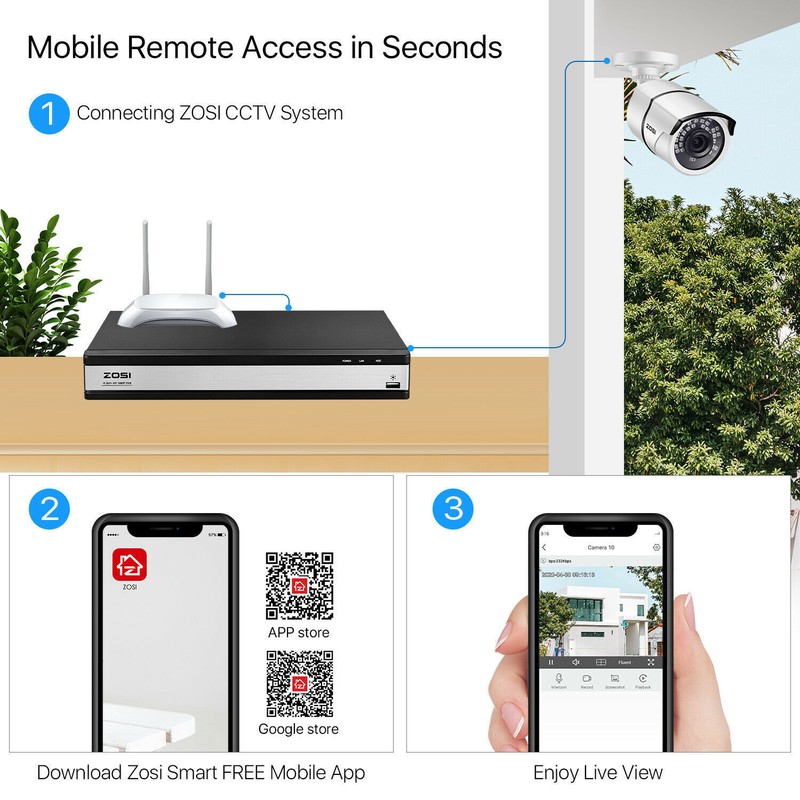ZOSI 16CH H.265+1080P Home Security Camera System 5MP Lite DVR Instant Alert IR gallery