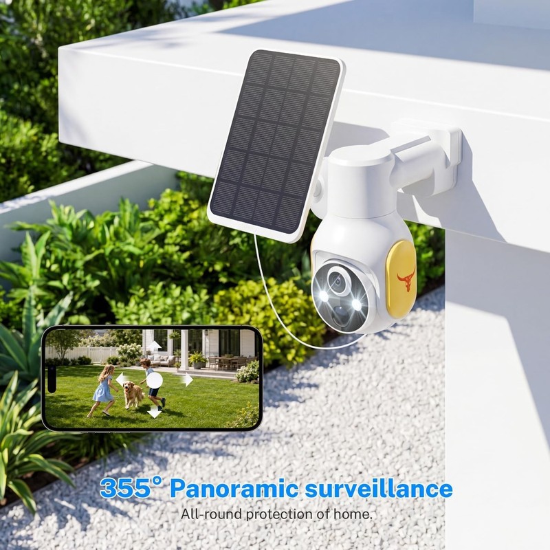Camara De Seguridad Solar 360 Para Casa Exterior 2.4G WiFi Con Audio y Micrófono gallery