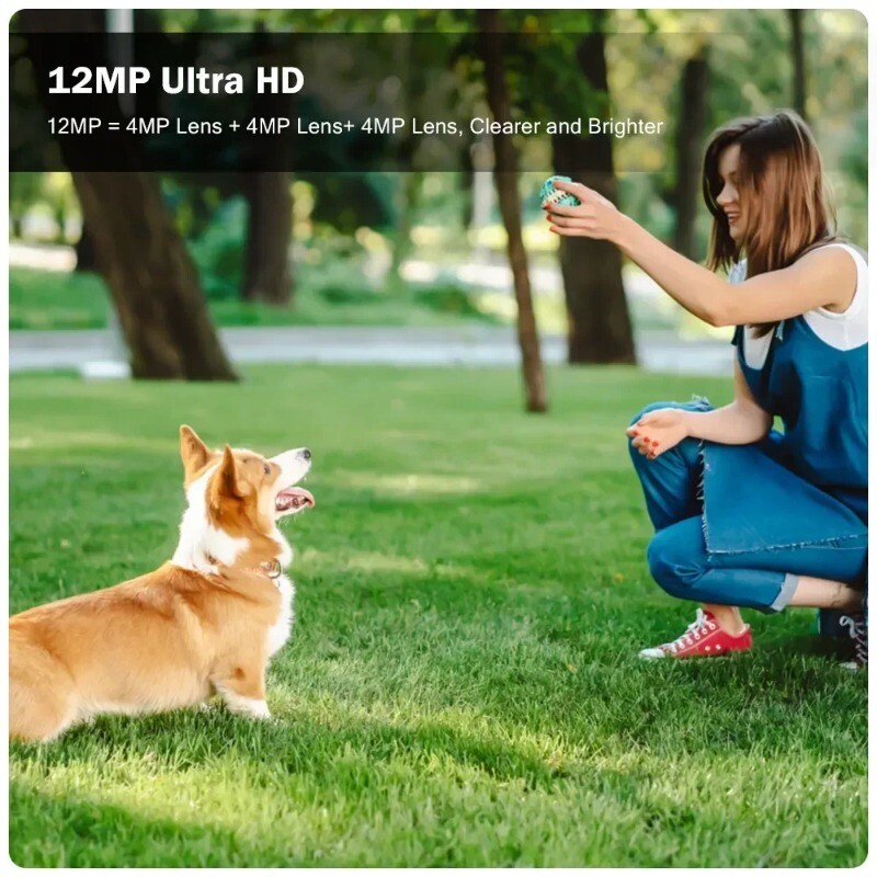 12MP WiFi Camera Outdoor PTZ Auto Tracking Security Protection Waterproof Video gallery