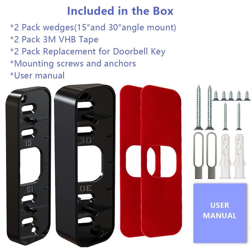 Blink Doorbell Mount Adjustable 15 To 45 Degrees Corner Mount Nodrill Mounting gallery