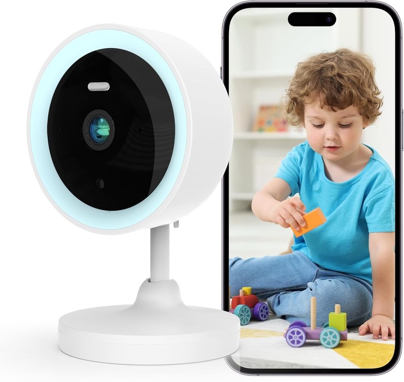 3MP Camara De Seguridad 24/7 Para Casa Interior WiFi Alexa Con Audio y Micrófono