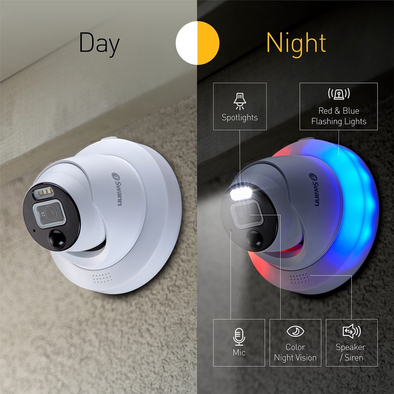 Swann 6K Add-on NVR Dome Security Camera, IP Cam12MP PoE Wired CCTV, 2-Way Audio gallery