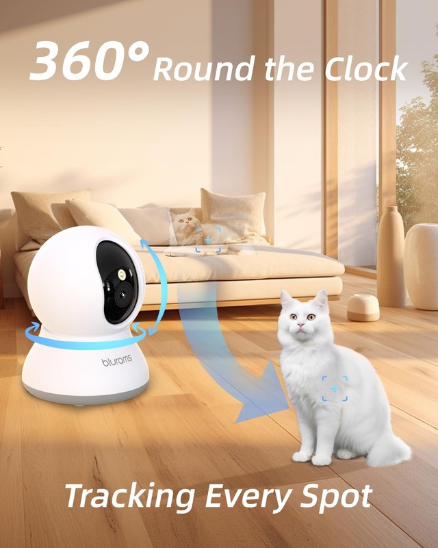 Pet Camera 2K, Dog Camera with Phone App, 360° PTZ Indoor Cameras for Home Se... gallery