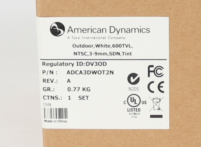 New American Dynamics ADCA3DWOT2N Outdoor White 600TVL NTSC 3-9mm SDN Tint gallery