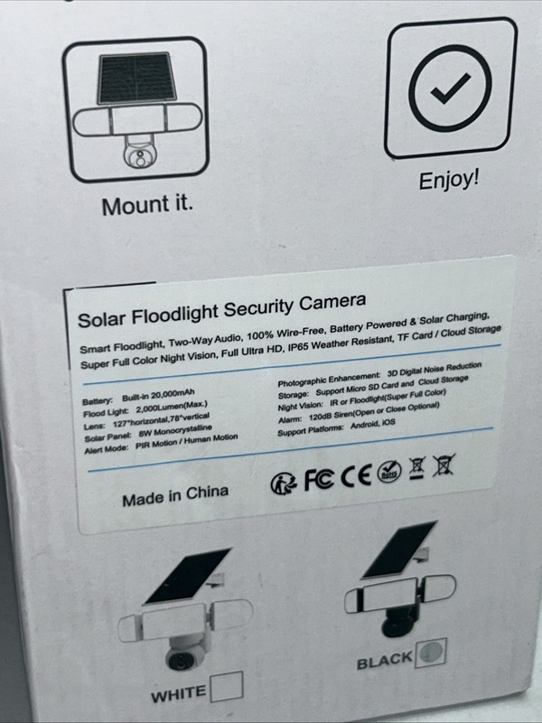 Solar Powered Floodlight PT2 Security Camera, HD, Open Box gallery