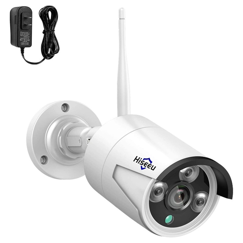 Hiseeu Camera Add on 3MP Outdoor Wireless 1 Count (Pack of 1), White