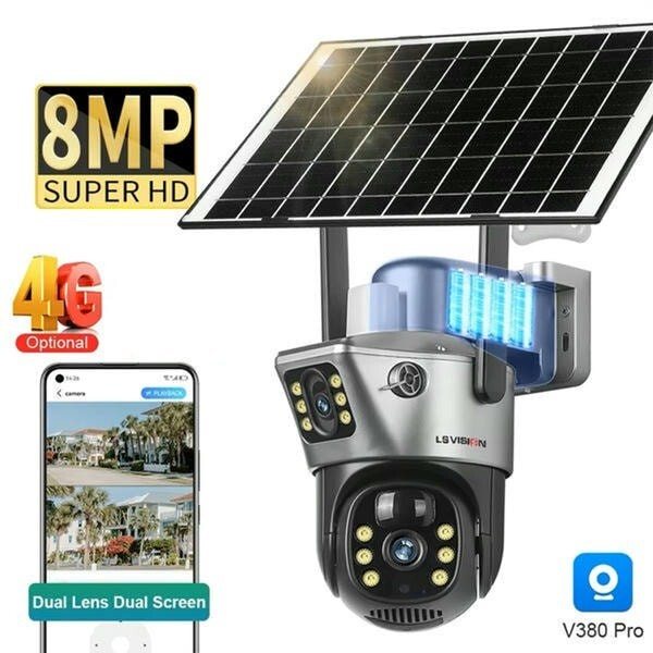 4g Dual Solar 4g 8mpx 4k Sim Camera