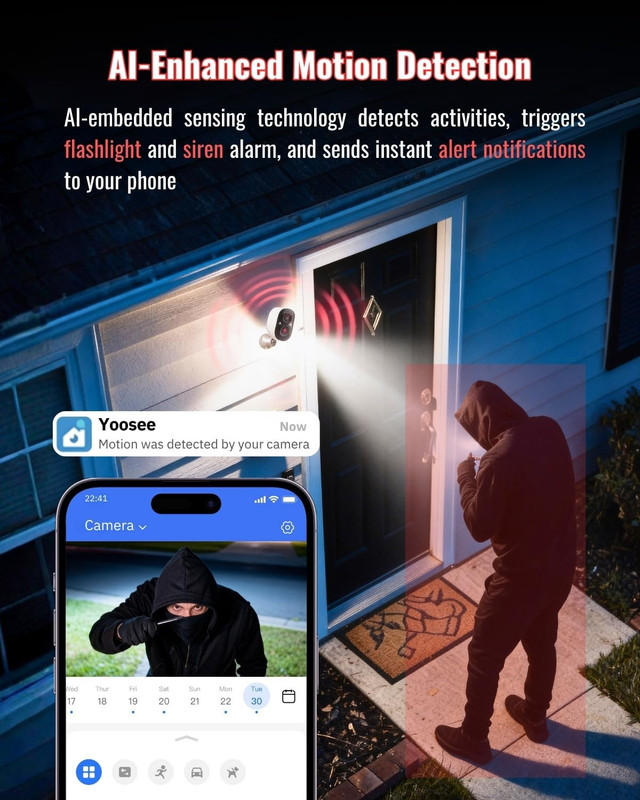 Security Cameras Wireless Outdoor, 2.5K Wifi Battery Powered Cameras for Home Se gallery