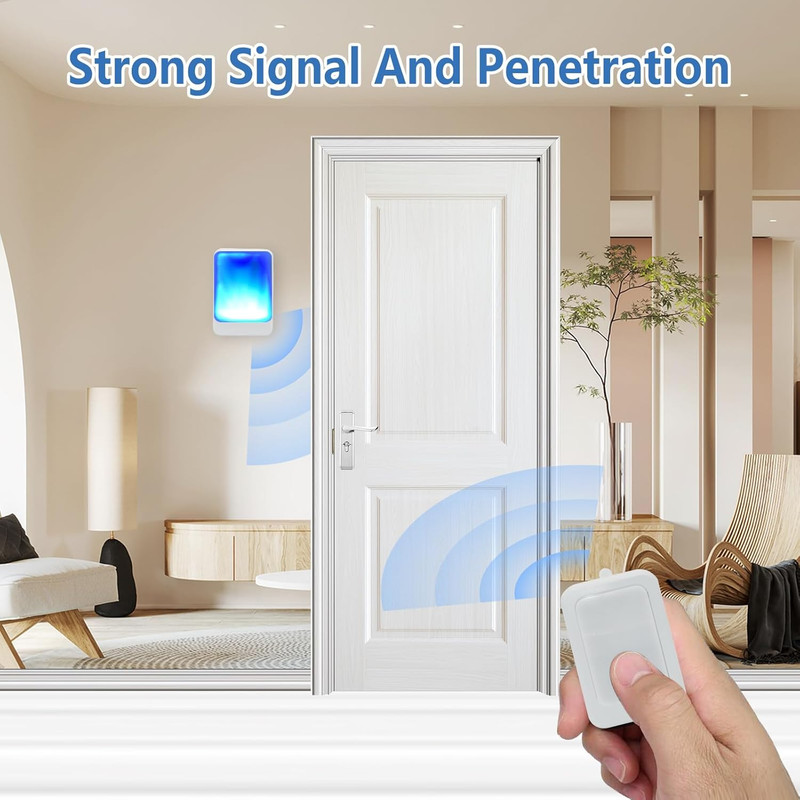 Loud Flash Doorbell with 7 Colors of Bright Light and 4 Volumes, Wireless Doorbe gallery