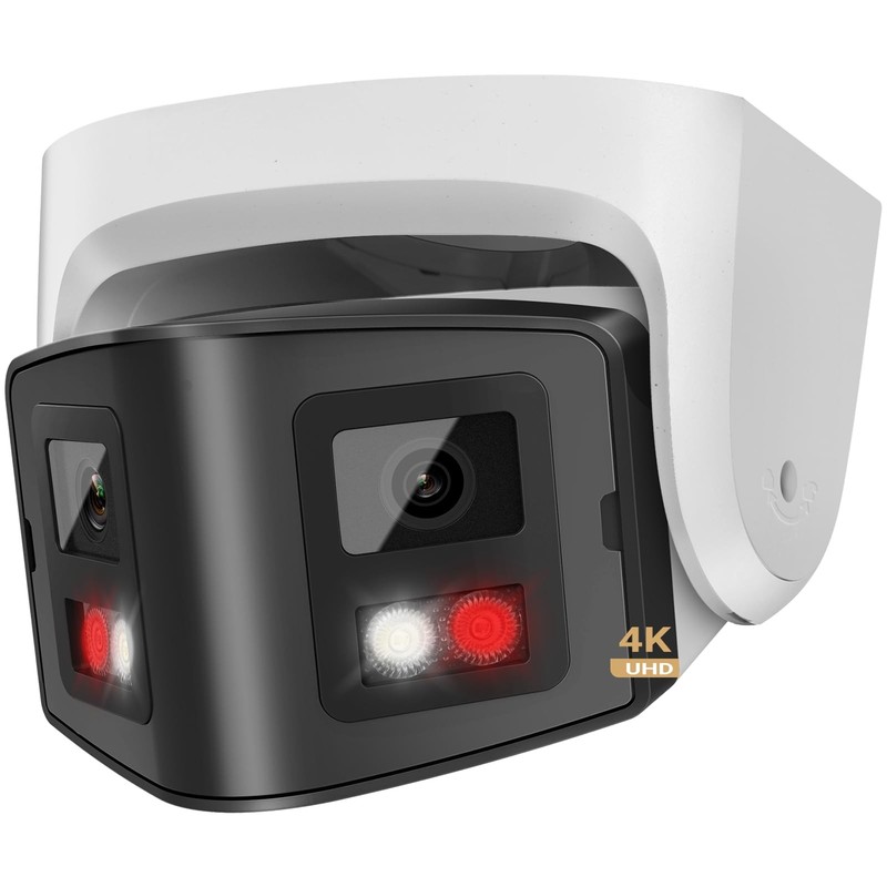 4K Dual-Lens PoE Security Camera with 180° Panoramic View,Outdoor 8MP IP Turr…