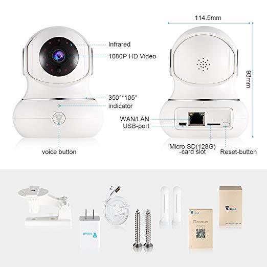 Wireless Baby Monitor WiFi IP Camera Security1080P with Night Vision for Home, O gallery