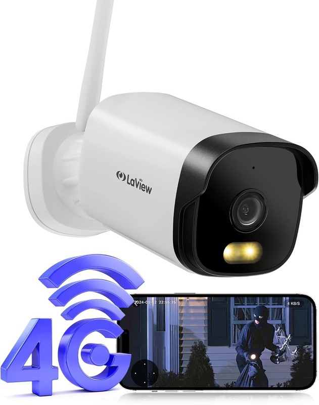 LaView 4G LTE Outdoor Security Camera,2K HD Cameras for Home Security(set of 2)