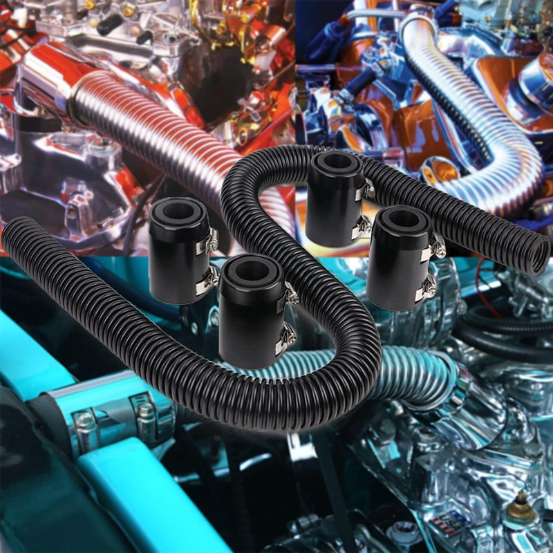 Universal 48" Flexible Radiator Hose Stainless Steel Universal Water Hoses Adapt gallery