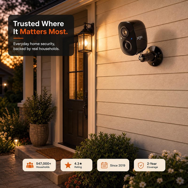 3MP 2K Wireless Outdoor Security Camera, Battery Powered, IP66 gallery