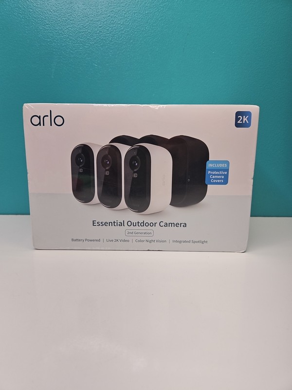 Arlo Essential 2K (2nd Generation) Wireless Security Camera White 3 Pack