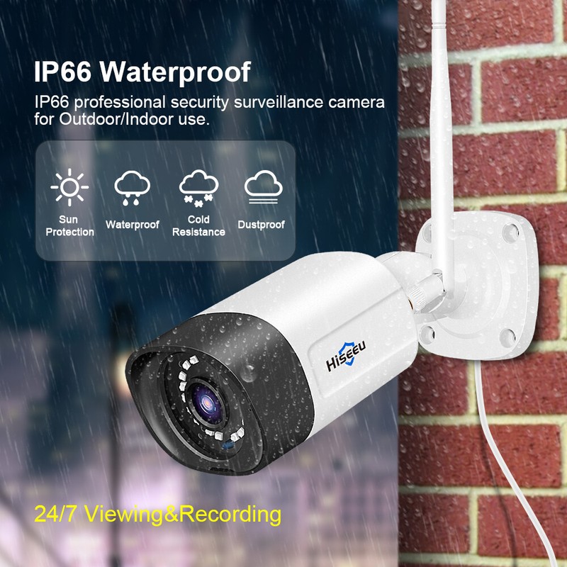 Hiseeu 5MP WIFI IP Outdoor Wireless Security Camera Two Way Audio Night Vision