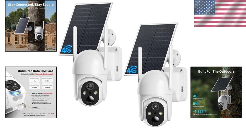Outdoor Farm Security Cameras, 2K Night Vision - 2 Pack gallery
