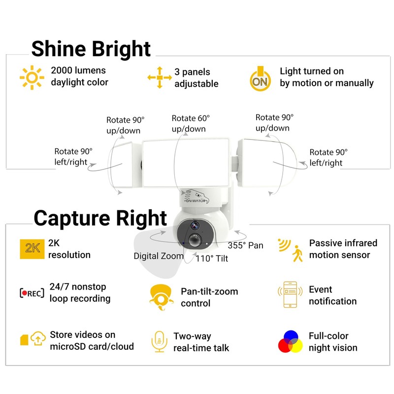 24/7 Recording Solar Floodlight Security Camera Wireless Outdoor, Motion-Acti... gallery