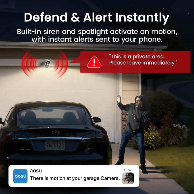 Wireless Outdoor Security Cameras 2K HD Color Night Vision PIR AI Human Detectio gallery