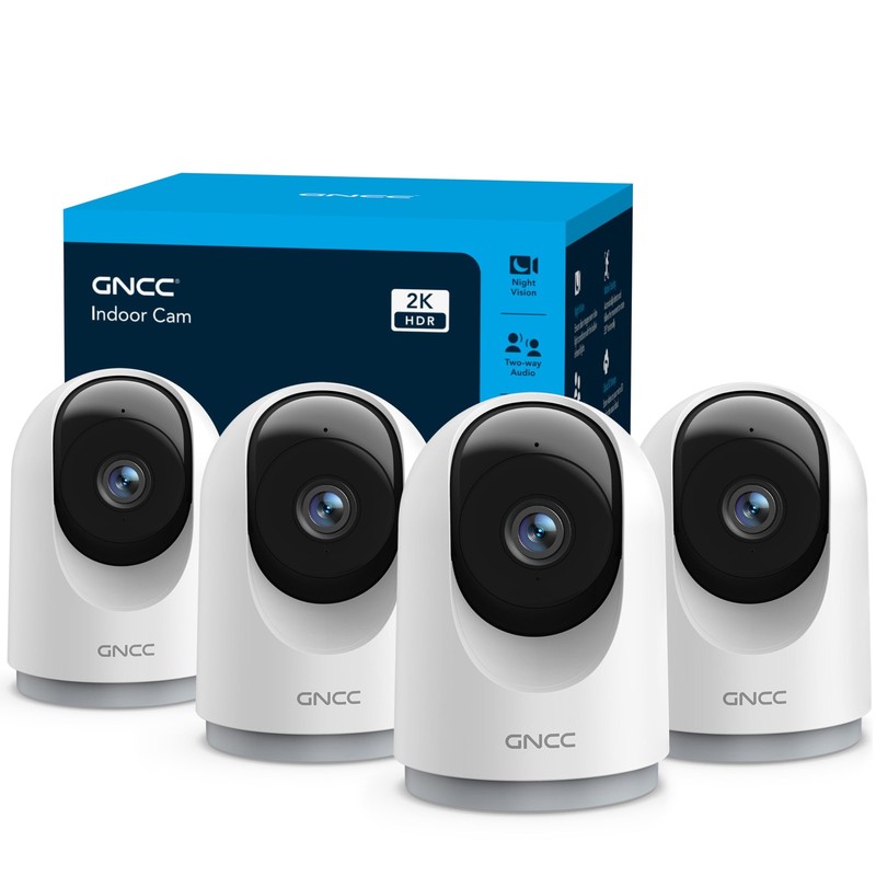 4 Pack 2K Indoor Security Camera WiFi 360 Degree Pan Tilt Motion Tracking Baby
