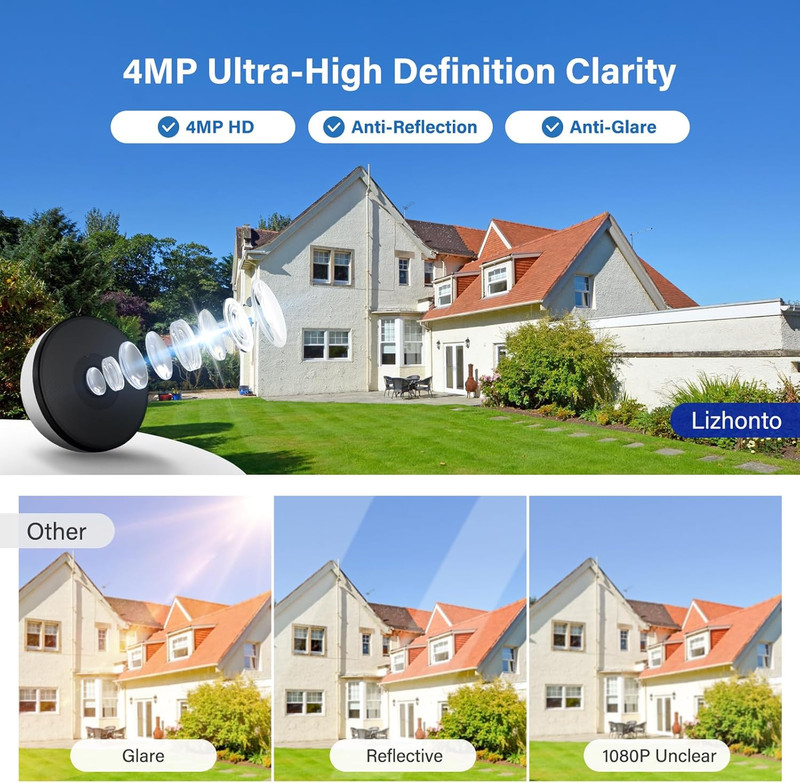 4MP 2.5K Window Camera, 2.4GHz WiFi Indoor Camera for Home Security with Color N gallery