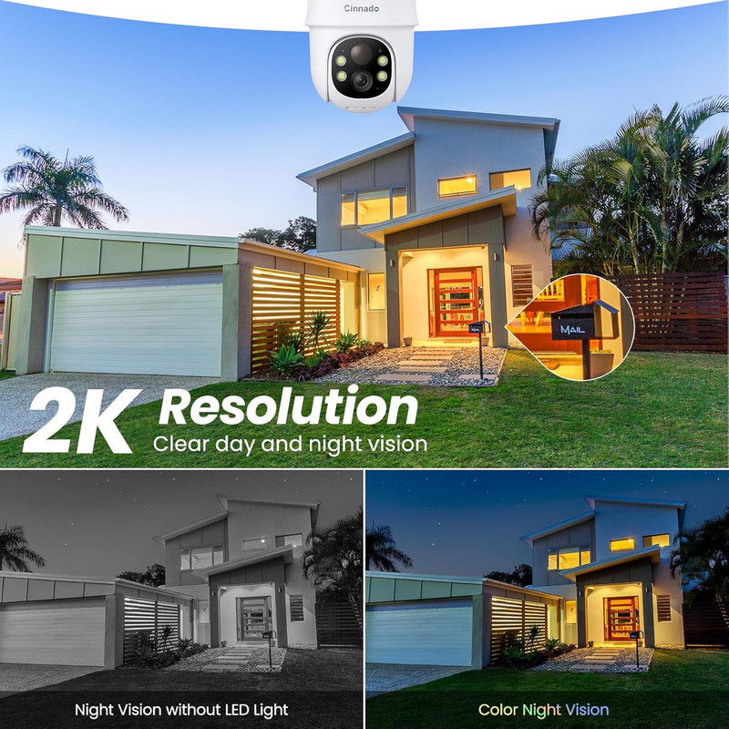 2K Cameras for Home Security-2.4G Wifi Outdoor Camera Wireless Solar/Battery Pow gallery