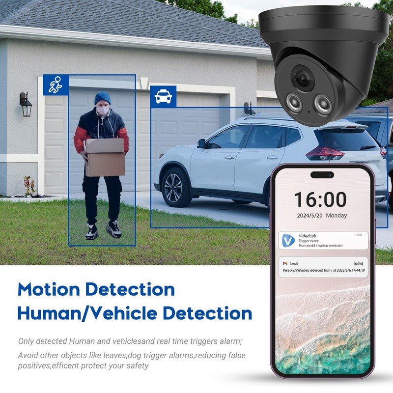 VIKYLIN 4MP IR Night Vision Security IP Camera Home Outdoor Built-in MIC WDR POE gallery