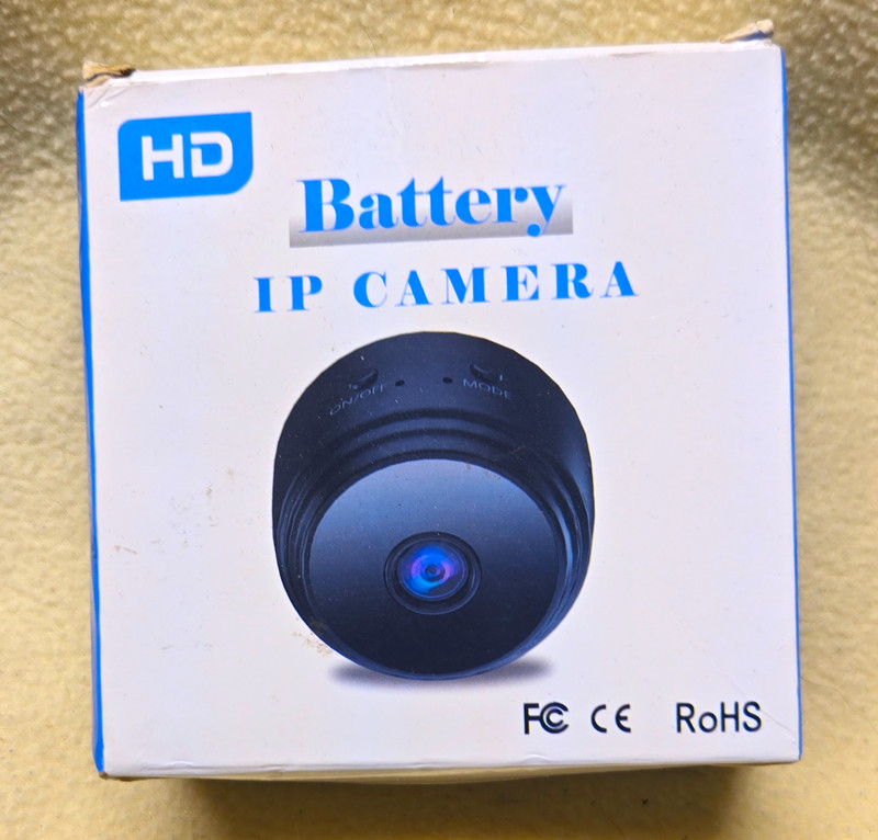 A9 HD Wi‑Fi IP Indoor Mini Surveillance Camera Battery/USB w/ Bracket Black