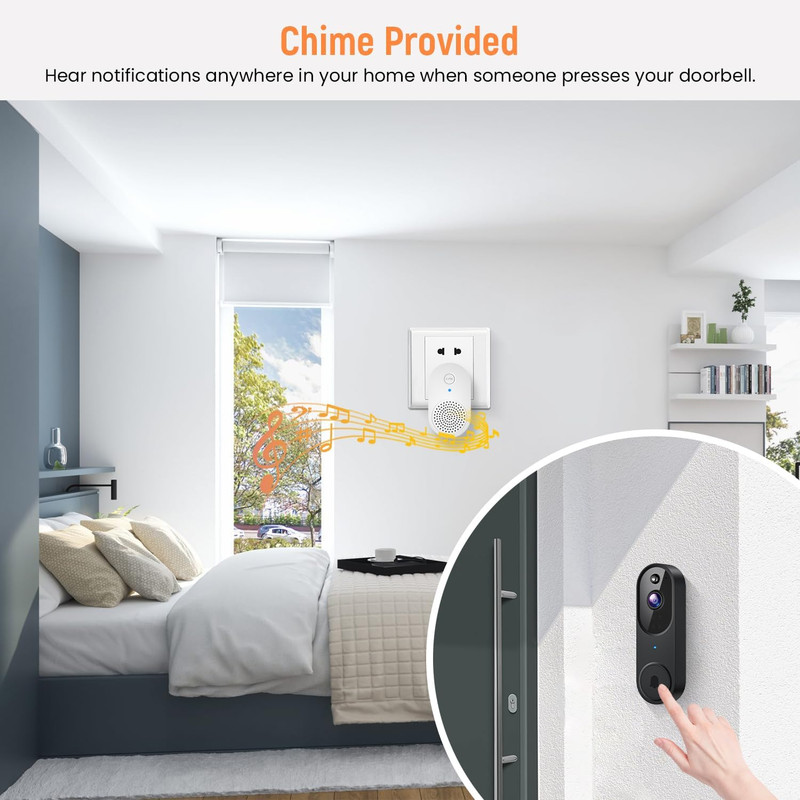Smart Video Doorbell Camera Wireless, AI Human Detection and Instant Alerts, Nig gallery