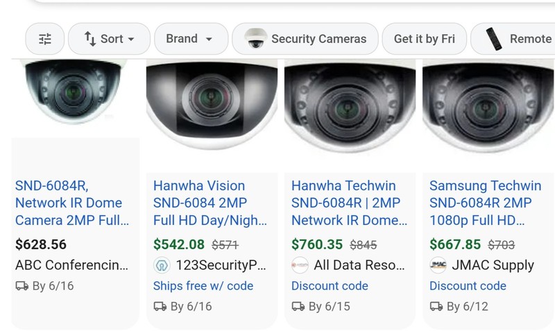 Samsung Wisenet Security Surveillance Dome Camera SND-6084R gallery