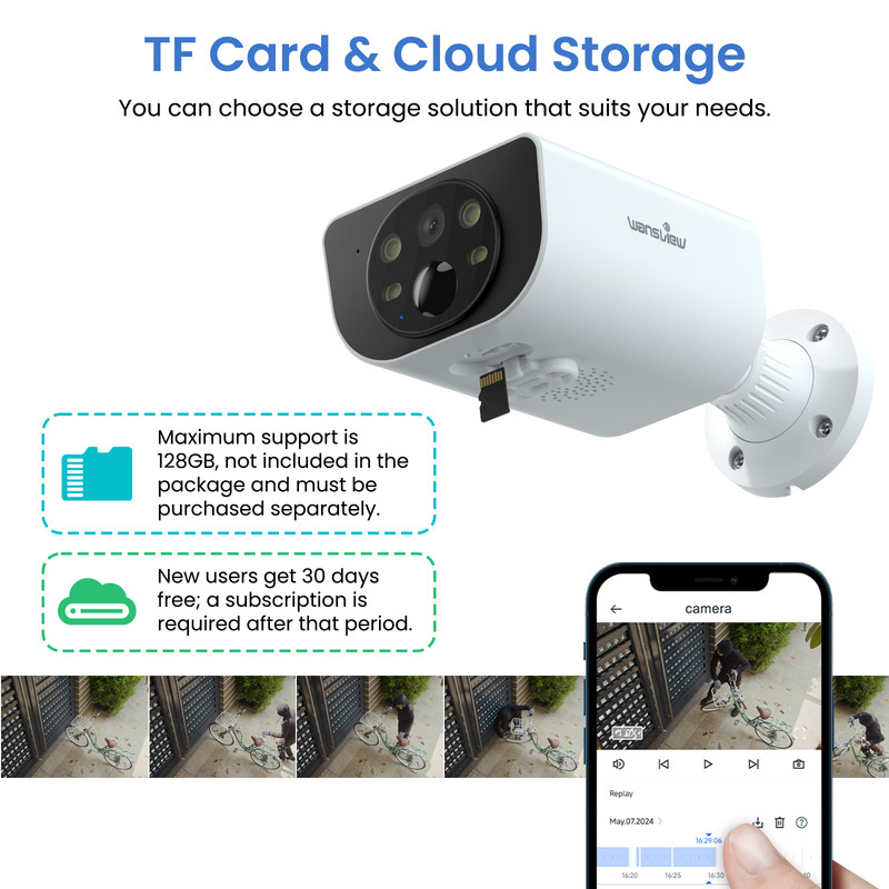 Wansview 2K Outdoor Security Camera Wireless WiFi Solar Powered Human Detection gallery