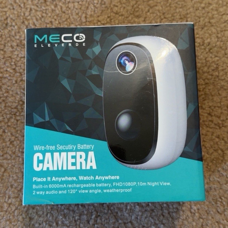 MECO ELEVERDE Wire-free Battery Camera, 1080p, Night Vision, Wi-Fi, 128GB