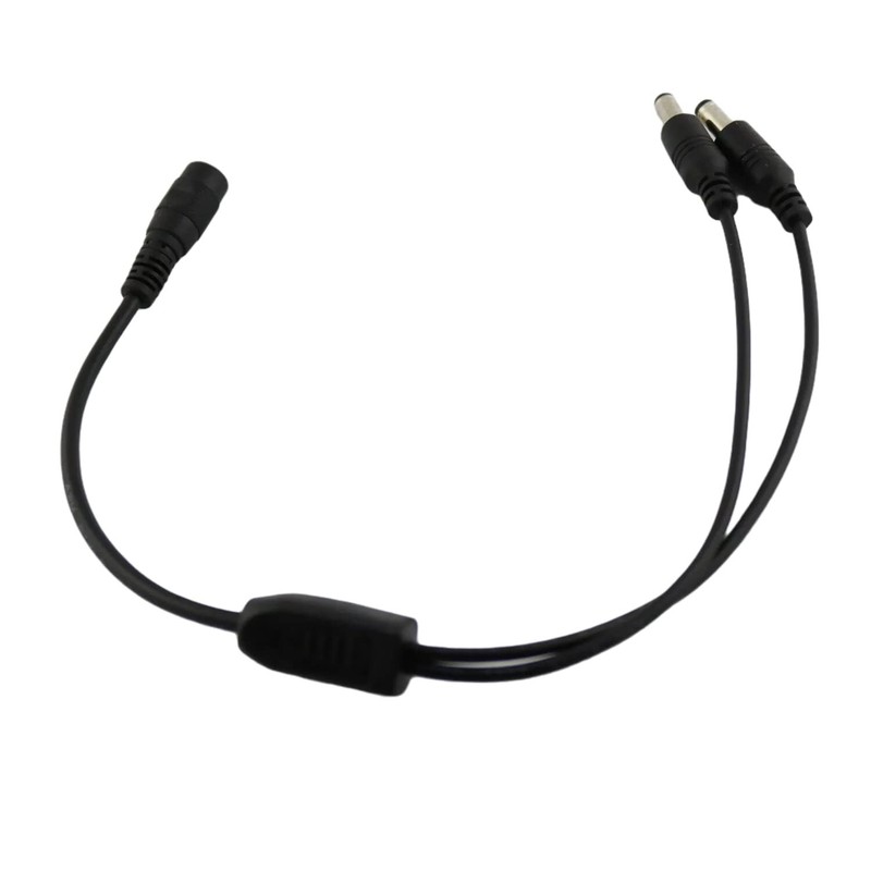 UpperFu 2pcs CCTV DC Power Splitter Cable 5.5mm x 2.5mm Female 1 foot, Black gallery