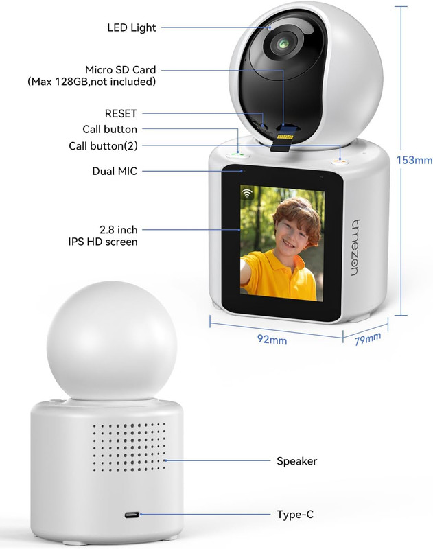 Video Pet Dog Camera Indoor Two Way Wireless Security Camera Monitor 1080P with gallery