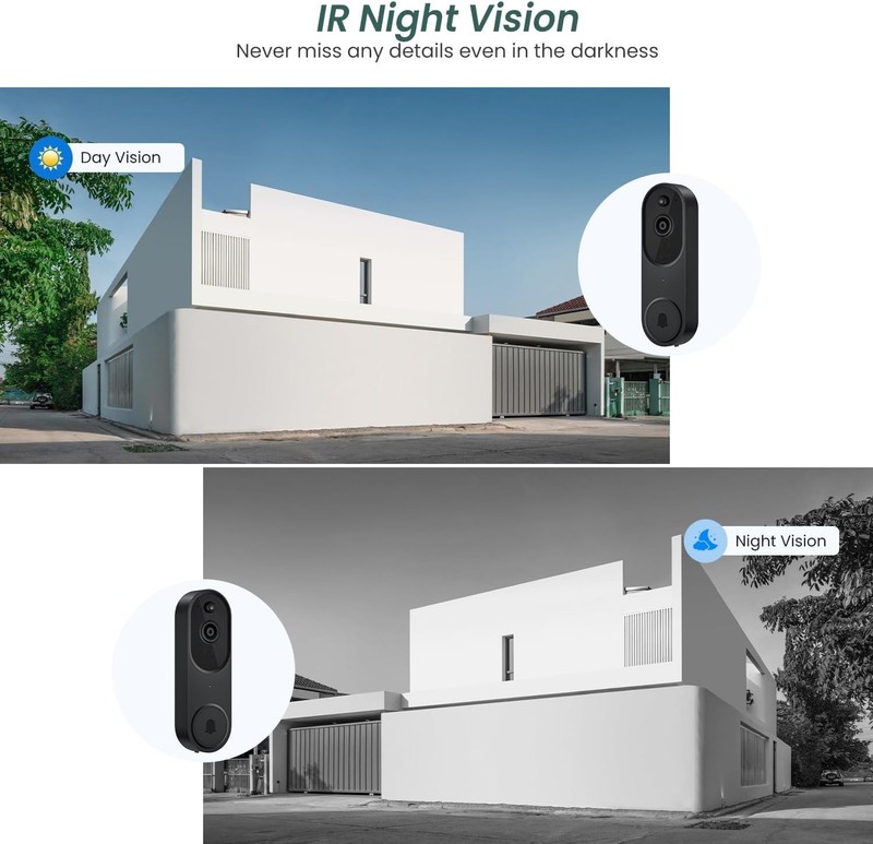 1080p Video Doorbell Camera Wireless with Chime, AI Human Detection, 2-Way Audio gallery