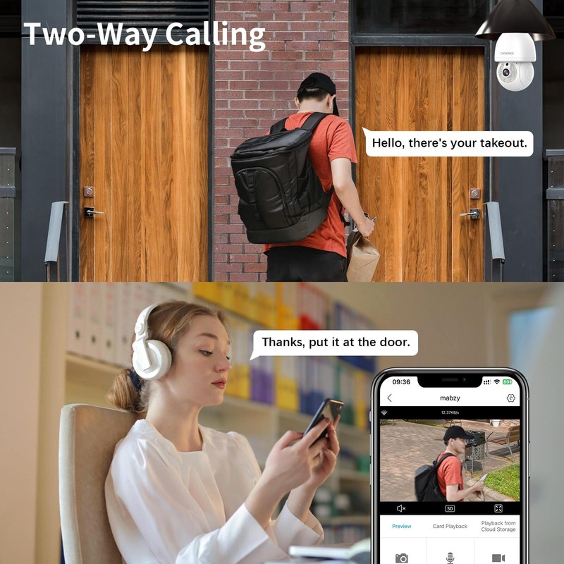 Foco Camara WiFi 2K HD Inteligente AI Inalambrica 360° Seguridad Cámara Espía gallery