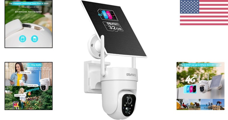 Wireless 4G LTE Outdoor Security Camera with Color Night Vision & Two-Way Audio gallery