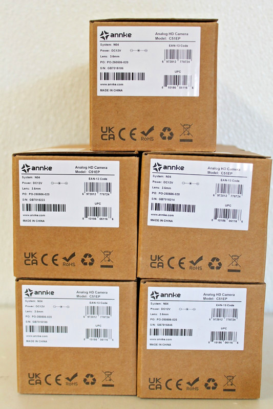 5 Annke Analog HD Cameras C51EP & Power Adapter AC to DC 12V2A & 1-to-4 Splitter gallery