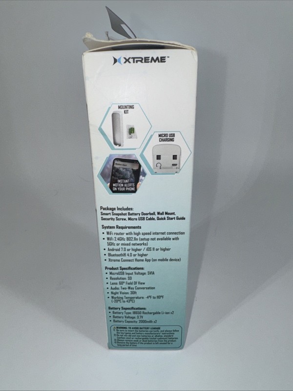 Xtreme Connected Home Smart WIFI Snapshot Doorbell Camera •Android 7.0+ /iOS 11+ gallery