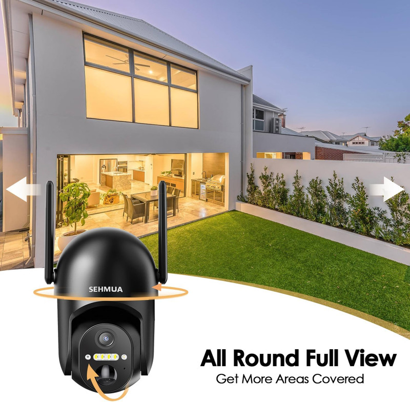 Solar Security Cameras Wireless Outdoor, 2K 360° View Battery Powered Outdoor Ca gallery