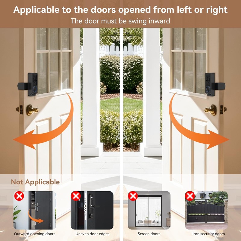 Anti-Theft Video Doorbell Mount for Eufy E340 Camera, No-Drill Adjustable Mou... gallery