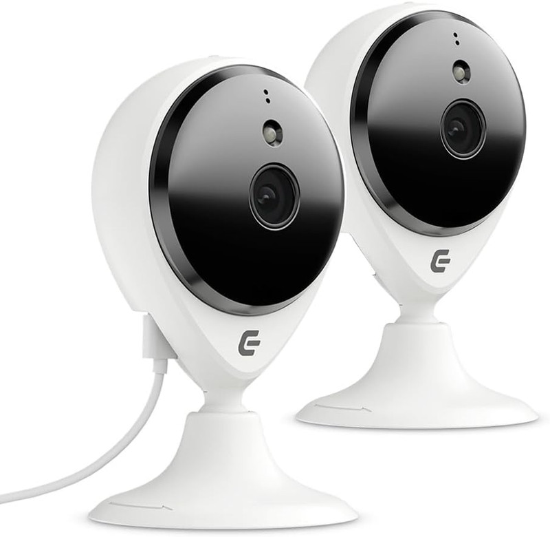 Smart Security Camera Indoor Plug-In Wired, 2 Pack 1080P Ip/Wifi Cam for Home Pe