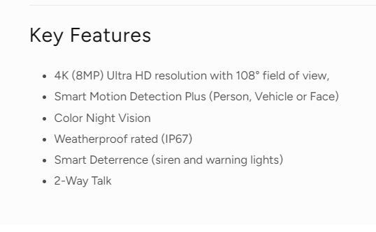 (2) Lorex E893AB 4K Ultra HD Smart Deterrence IP Security Camera w/ Smart Motion gallery