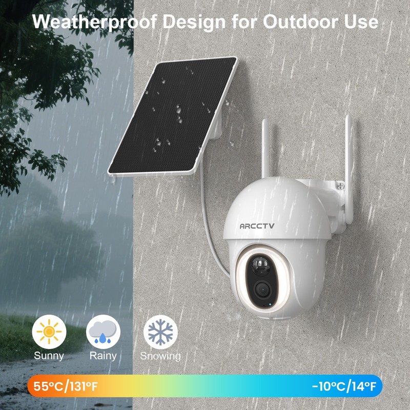 ARCCTV 4G LTE Cellular Solar Battery Wireless Security Camera Outdoor No WiFi IR gallery