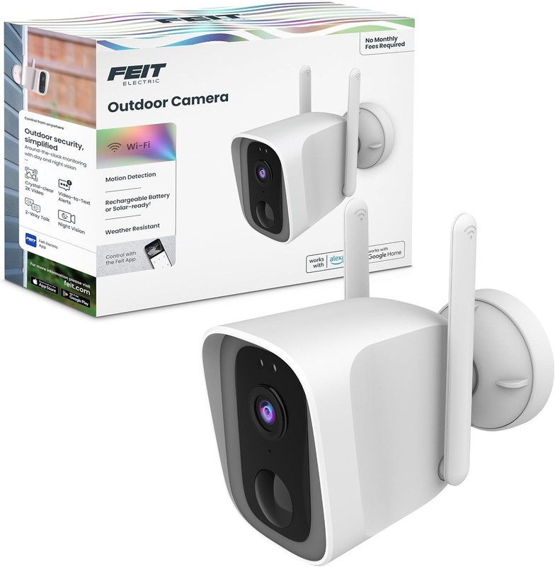 Feit Electric Outdoor Wireless Security Camera, 1080p HD, Motion Battery Powered