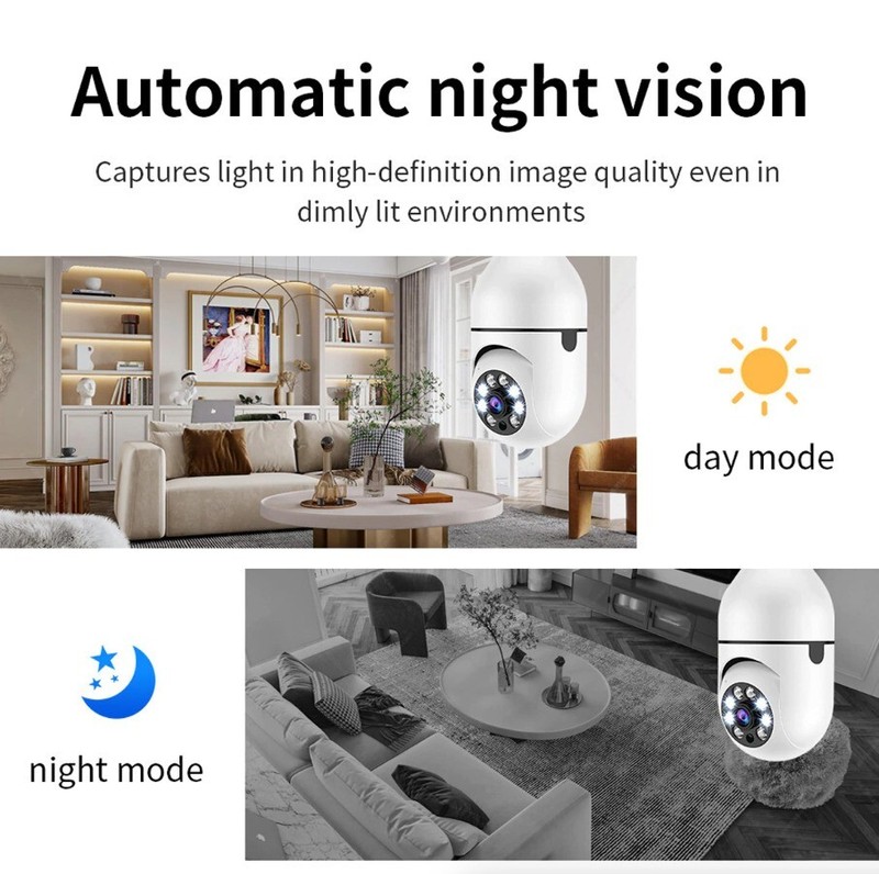 3Pcs Wireless WiFi Security Camera System Outdoor Night Vision E27 1080P Smart gallery