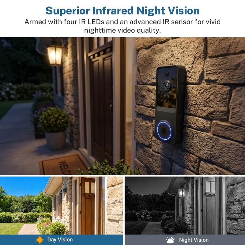Wireless Video Doorbell Camera,1080P FHD, Motion Detection, Two-Way Audio, Ni... gallery